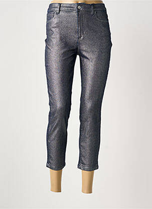 Pantalon 7/8 fermeture zippée sous rabat boutonné argent VERO MODA femme