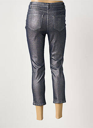 Pantalon 7/8 fermeture zippée sous rabat boutonné argent VERO MODA femme
