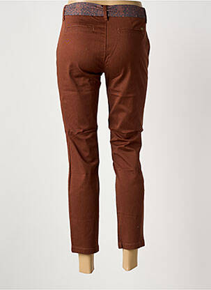 Pantalon 7/8 fermeture zippée sous rabat boutonné marron FREEMAN T.PORTER femme