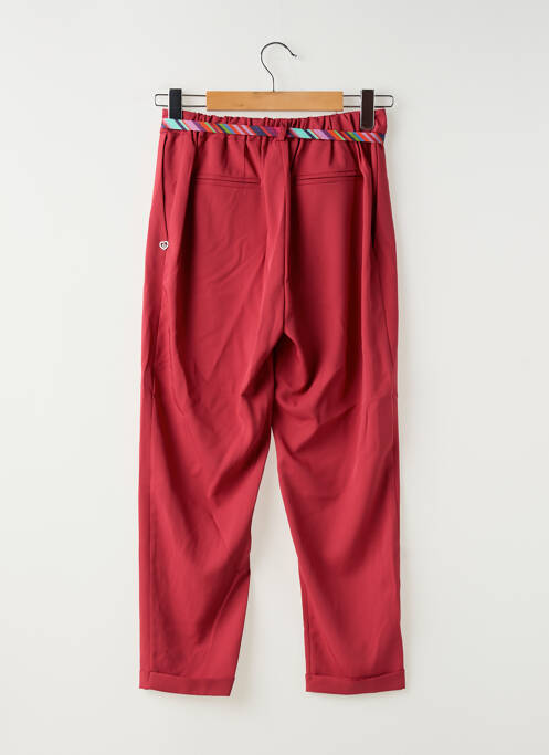 Pantalon droit taille élastique rouge PLEASE femme