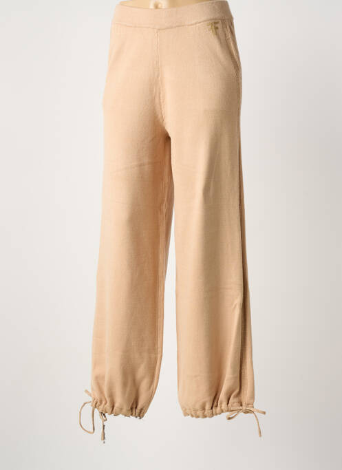 Pantalon droit taille élastique beige FRACOMINA femme