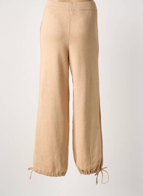 Pantalon droit taille élastique beige FRACOMINA femme