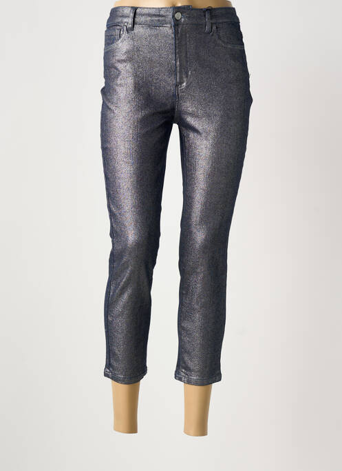 Pantalon 7/8 fermeture zippée sous rabat boutonné argent VERO MODA femme