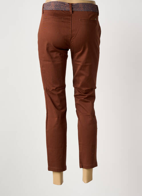 Pantalon 7/8 fermeture zippée sous rabat boutonné marron FREEMAN T.PORTER femme