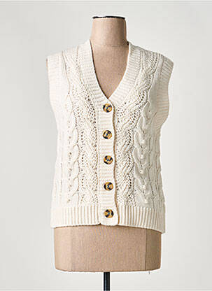 Gilet sans manche fermeture boutonnée sur le devant beige WHITE STUFF femme