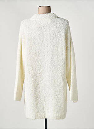 Pull tunique stretch manches longues blanc CREAM femme