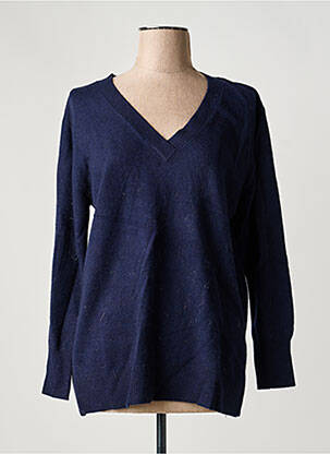 Pull coupe cintrée manches longues bleu FRACOMINA femme