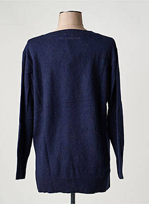 Pull coupe cintrée manches longues bleu FRACOMINA femme