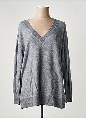 Pull tissage chiné manches longues gris FRACOMINA femme