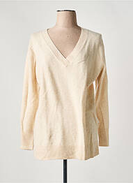 Pull tissage chiné manches longues beige FRACOMINA femme