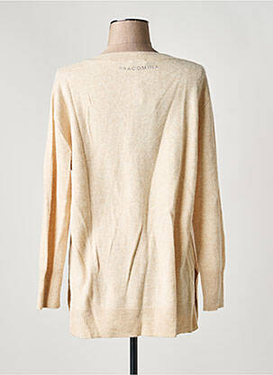 Pull tissage chiné manches longues beige FRACOMINA femme