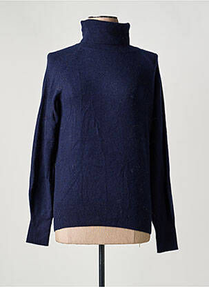 Pull col roulé stretch manches longues bleu FRACOMINA femme