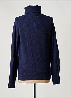 Pull col roulé stretch manches longues bleu FRACOMINA femme