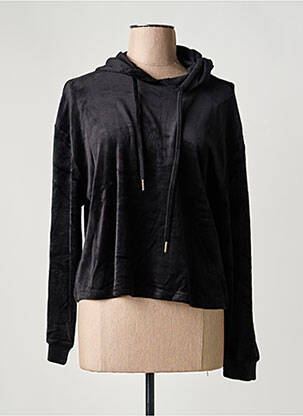 Sweat-shirt à capuche stretch manches longues noir PIECES femme