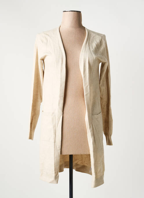 Gilet manches longues stretch beige CREAM femme