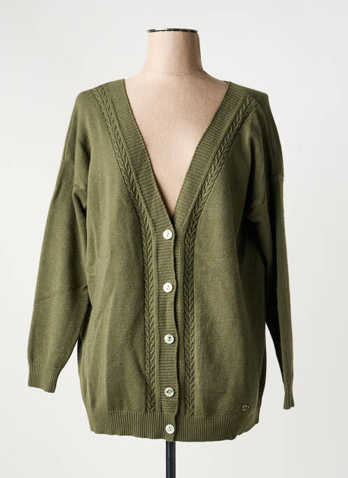 Gilet manches longues stretch vert PLEASE femme