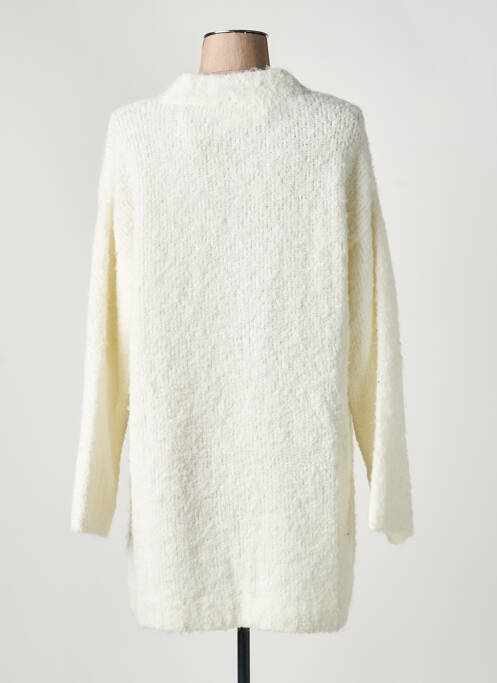 Pull tunique stretch manches longues blanc CREAM femme