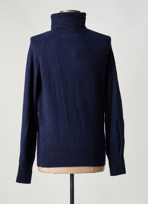 Pull col roulé stretch manches longues bleu FRACOMINA femme