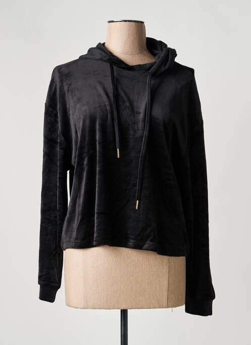 Sweat-shirt à capuche stretch manches longues noir PIECES femme