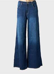 Jeans coupe large stretch taille haute bleu FRACOMINA femme