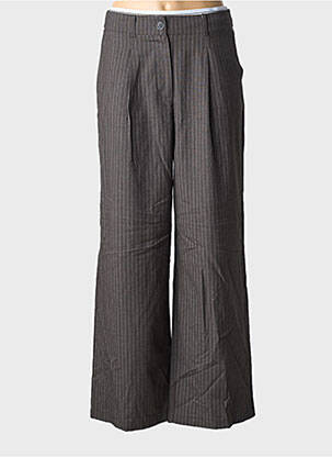 Pantalon large fermeture zippée sous rabat boutonné taille haute gris ONLY femme