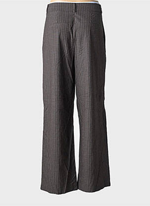 Pantalon large fermeture zippée sous rabat boutonné taille haute gris ONLY femme