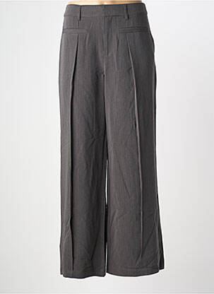 Pantalon large taille à pinces taille haute gris CREAM femme