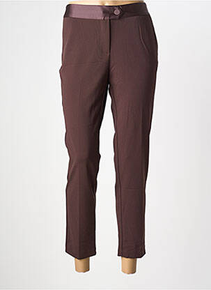 Pantalon 7/8 taille à pinces taille normale marron IMPERIAL femme