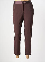 Pantalon 7/8 taille à pinces taille normale marron IMPERIAL femme