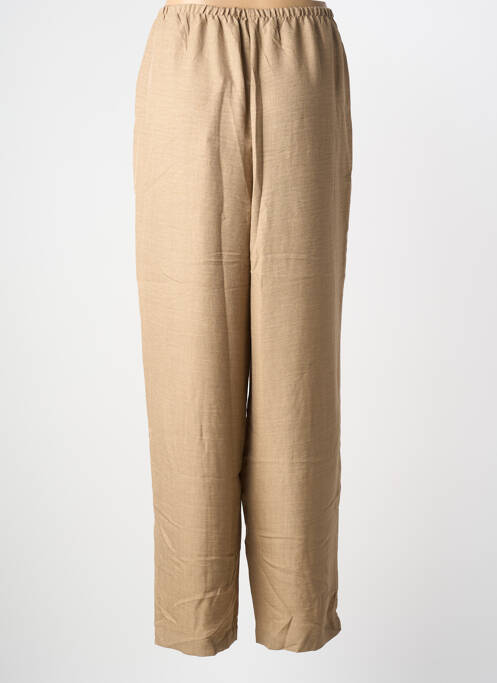 Pantalon droit tissage crêpe taille haute marron VERO MODA femme