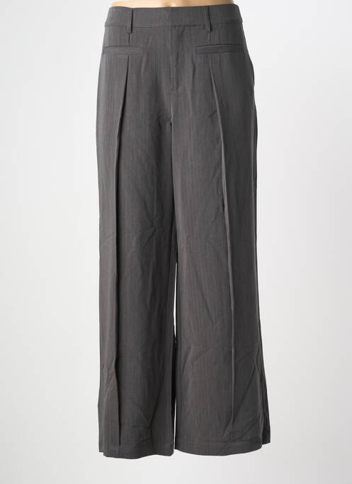Pantalon large taille à pinces taille haute gris CREAM femme