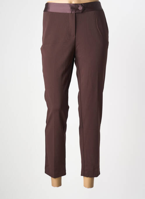 Pantalon 7/8 taille à pinces taille normale marron IMPERIAL femme
