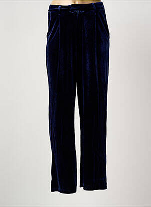 Pantalon droit stretch taille haute bleu MOLLY BRACKEN femme