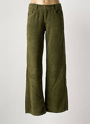 Pantalon large fermeture zippée sous rabat boutonné taille basse vert FREEMAN T.PORTER femme