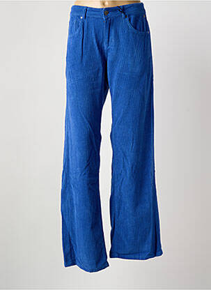 Pantalon large fermeture zippée sous rabat boutonné taille basse bleu FREEMAN T.PORTER femme