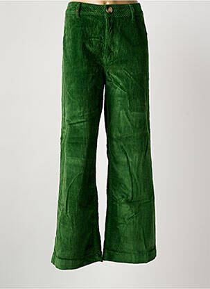 Pantalon flare stretch taille haute vert F.A.M. femme