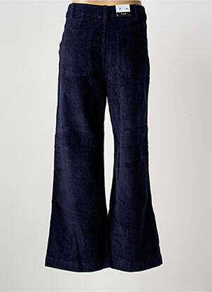 Pantalon flare stretch taille haute bleu F.A.M. femme