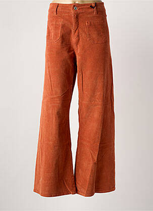 Pantalon large fermeture zippée sous rabat boutonné taille haute orange PLEASE femme