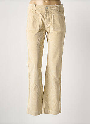 Pantalon flare stretch taille haute beige F.A.M. femme