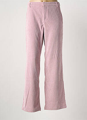 Pantalon large fermeture zippée sous rabat avec crochet taille haute rose CREAM femme