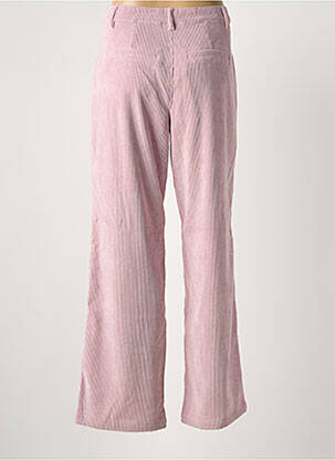 Pantalon large fermeture zippée sous rabat avec crochet taille haute rose CREAM femme