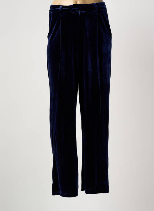 Pantalon droit stretch taille haute bleu MOLLY BRACKEN femme
