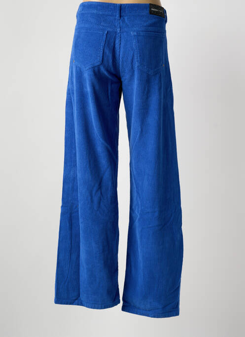 Pantalon large fermeture zippée sous rabat boutonné taille basse bleu FREEMAN T.PORTER femme
