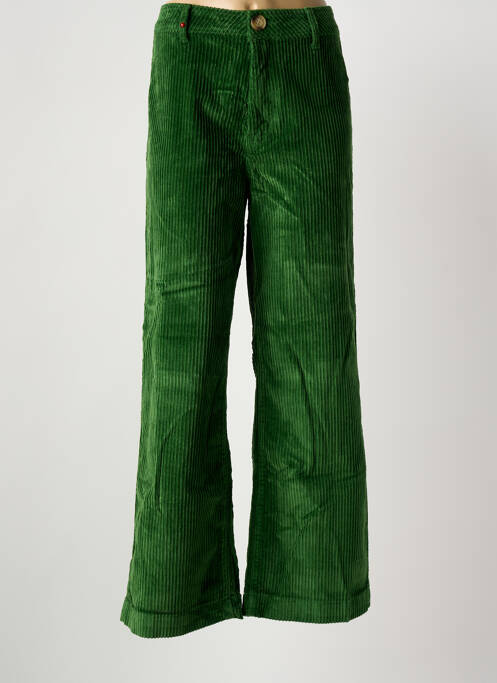 Pantalon flare stretch taille haute vert F.A.M. femme