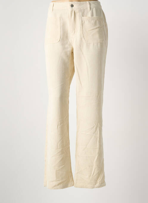 Pantalon flare stretch taille haute beige ONLY femme