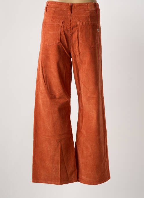 Pantalon large fermeture zippée sous rabat boutonné taille haute orange PLEASE femme