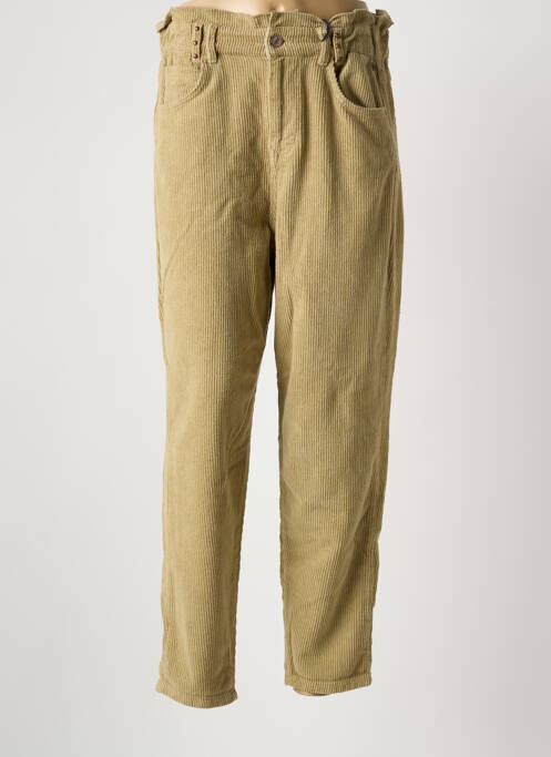 Pantalon droit stretch taille haute beige FREEMAN T.PORTER femme