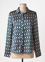 Chemisier coupe cintrée manches longues bleu FREEMAN T.PORTER femme