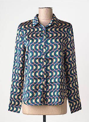 Chemisier coupe cintrée manches longues bleu FREEMAN T.PORTER femme