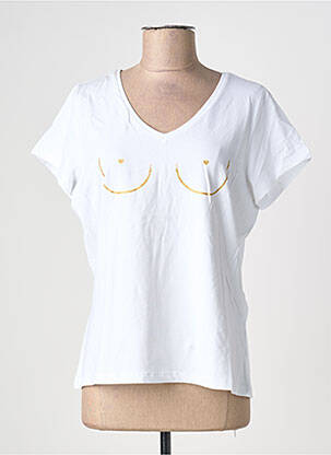 T-shirt coupe droite manches courtes blanc PIECES femme